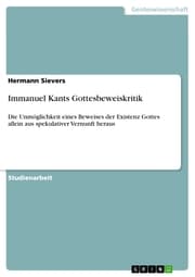 Cover von Immanuel Kants Gottesbeweiskritik
