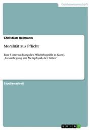 Cover von Moralität aus Pflicht