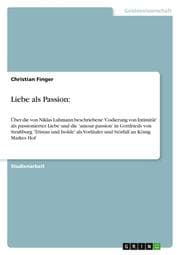 Cover von Liebe als Passion: