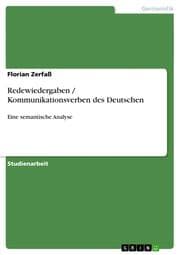 Cover von Redewiedergaben / Kommunikationsverben des Deutschen