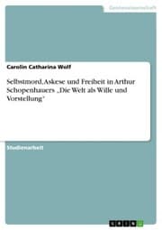 Cover von Selbstmord, Askese und Freiheit in Arthur Schopenhauers 'Die Welt als Wille und Vorstellung'