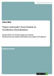 Cover von Typen nationaler Souveränität in westlichen Demokratien