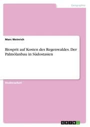 Cover von Biosprit auf Kosten des Regenwaldes. Der Palmölanbau in Südostasien