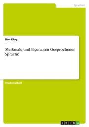Cover von Merkmale und Eigenarten Gesprochener Sprache
