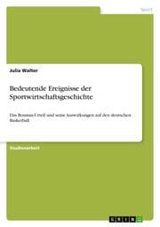 Cover von Bedeutende Ereignisse der Sportwirtschaftsgeschichte