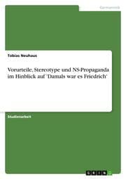 Cover von Vorurteile, Stereotype und NS-Propaganda im Hinblick auf 'Damals war es Friedrich'