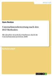 Cover von Unternehmensbewertung nach den DCF-Methoden