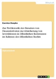 Cover von Zur Problematik des Einsatzes von Finanzderivaten zur Absicherung von Investitionen in öffentlichen Kommunen im Rahmen des öffentlichen Rechts