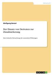 Cover von Der Einsatz von Derivaten zur Zinsabsicherung