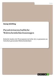 Cover von Pseudowissenschaftliche Wahrscheinlichkeitsaussagen