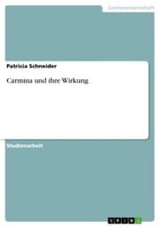 Cover von Carmina und ihre Wirkung