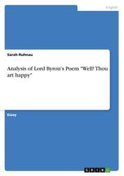 Cover von Analysis of Lord Byron's Poem 'Well! Thou art happy'