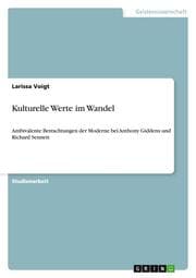 Cover von Kulturelle Werte im Wandel
