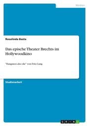 Cover von Das epische Theater Brechts im Hollywoodkino