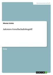 Cover von Adornos Gesellschaftsbegriff