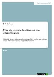 Cover von Über die ethische Legitimation von Affenversuchen