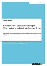 Cover von Ausfüllen von Scheckeinreichungen (Unterweisung Industriekaufmann / -frau)
