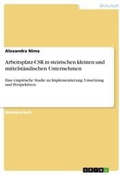 Cover von Arbeitsplatz-CSR in steirischen kleinen und mittelständischen Unternehmen