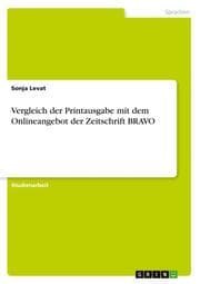 Cover von Vergleich der Printausgabe mit dem Onlineangebot der Zeitschrift BRAVO