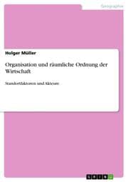 Cover von Organisation und räumliche Ordnung der Wirtschaft