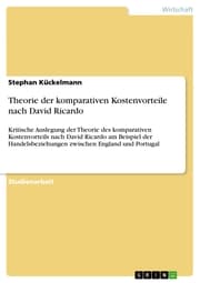 Cover von Theorie der komparativen Kostenvorteile nach David Ricardo