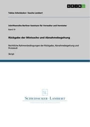 Cover von Rückgabe der Mietsache und Abnahmebegehung