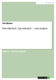 Cover von Peter Bichsel: 'San Salvador' - eine Analyse