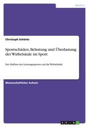 Cover von Sportschäden, Belastung und Überlastung der Wirbelsäule im Sport