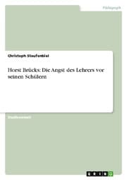 Cover von Horst Brücks: Die Angst des Lehrers vor seinen Schülern