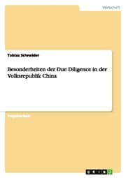 Cover von Besonderheiten der Due Diligence in der Volksrepublik China