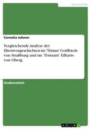 Cover von Vergleichende Analyse der Elternvorgeschichten im 'Tristan' Gotffrieds von Straßburg und im 'Tristrant' Eilharts von Oberg