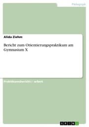 Cover von Bericht zum Orientierungspraktikum am Gymnasium X