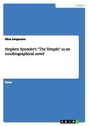 Cover von Stephen Spender's 'The Temple' as an autobiographical novel