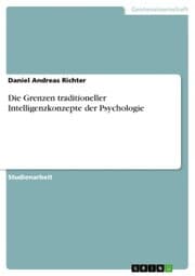 Cover von Die Grenzen traditioneller Intelligenzkonzepte der Psychologie