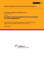 Cover von Der IDW S 6 und seine Implikationen für die Erstellung von Sanierungsgutachten