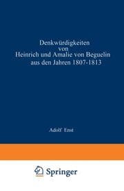 Cover von Denkwürdigkeiten von Heinrich und Amalie von Beguelin aus den Jahren 1807-1813 nebst Briefen von Gneisenau und Hardenberg