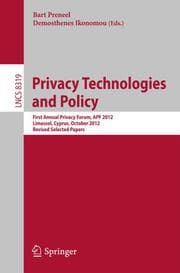 Cover von Privacy Technologies and Policy