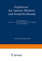 Cover von Ergebnisse der Inneren Medizin und Kinderheilkunde
