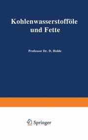 Cover von Kohlenwasserstofföle und Fette