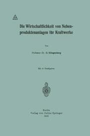 Cover von Die Wirtschaftlichkeit von Nebenproduktenanlagen für Kraftwerke