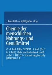 Cover von Chemie der menschlichen Nahrungs- und Genussmittel