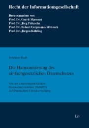Cover von Die Harmonisierung des einfachgesetzlichen Datenschutzes