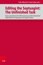 Cover von Editing the Septuagint: The Unfinished Task