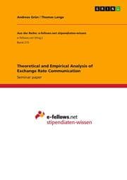 Cover von Theoretical and Empirical Analysis of Exchange Rate Communication