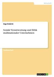 Cover von Soziale Verantwortung und Ethik multinationaler Unternehmen