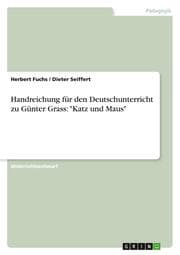 Cover von Handreichung für den Deutschunterricht zu Günter Grass: 'Katz und Maus'