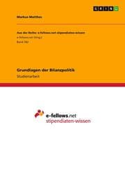 Cover von Grundlagen der Bilanzpolitik
