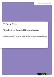 Cover von Tabellen zu Bernoullikettenlängen
