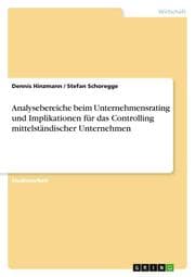 Cover von Analysebereiche beim Unternehmensrating und Implikationen für das Controlling mittelständischer Unternehmen