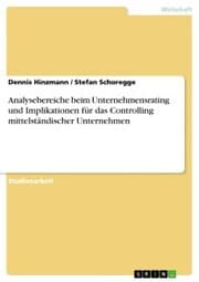 Cover von Analysebereiche beim Unternehmensrating und Implikationen für das Controlling mittelständischer Unternehmen